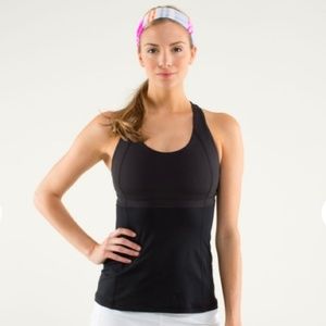 lululemon black run fast track tank
